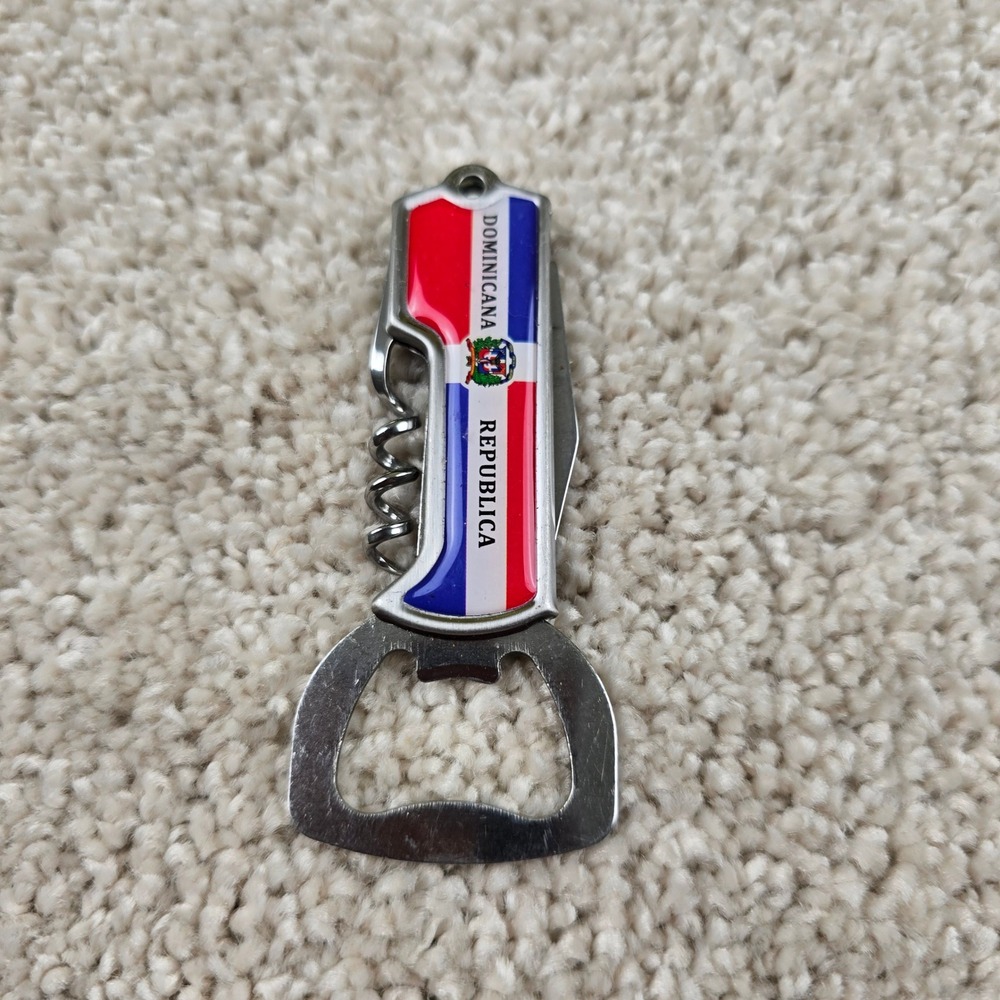 Wine Opener Red White Blue Dominican Republic Souvenir Multi-Tool